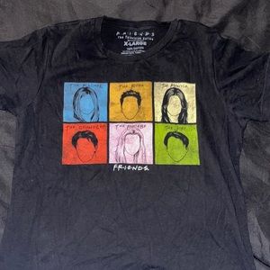 Black T with “Friends” characters outline.